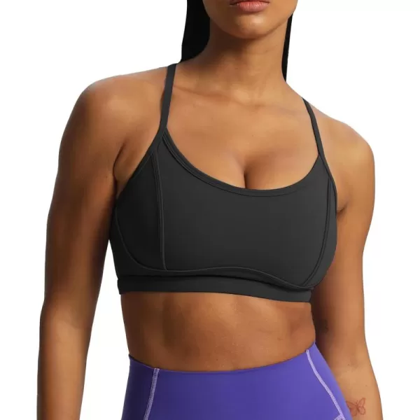 Aoxjox Womens Workout Sports Bras Fitness Backless Padded Training Gym Lexi Lined Bra Yoga Crop Tank TopBlack