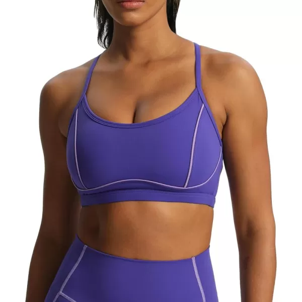 Aoxjox Womens Workout Sports Bras Fitness Backless Padded Training Gym Lexi Lined Bra Yoga Crop Tank TopDeep Blue Paisley Purple