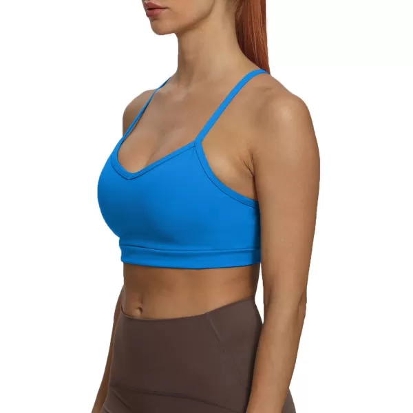 imageAoxjox Womens Workout Sports Bras Fitness Backless Padded Amor Low Impact Bra Yoga Crop Tank TopDirectoire Blue