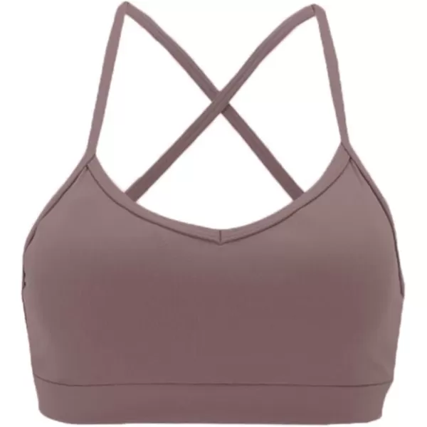 imageAoxjox Womens Workout Sports Bras Fitness Backless Padded Amor Low Impact Bra Yoga Crop Tank TopFudge Coffee