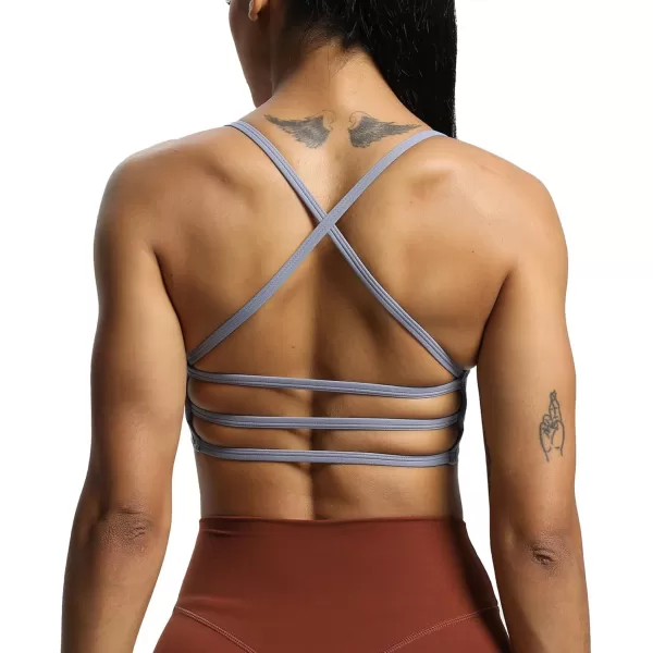 imageAoxjox Womens Workout Sports Bras Fitness Backless Padded Amor Low Impact Bra Yoga Crop Tank TopLazuli