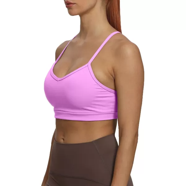 imageAoxjox Womens Workout Sports Bras Fitness Backless Padded Amor Low Impact Bra Yoga Crop Tank TopLilac Purple