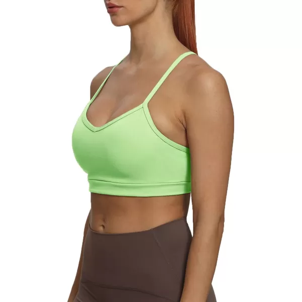 imageAoxjox Womens Workout Sports Bras Fitness Backless Padded Amor Low Impact Bra Yoga Crop Tank TopParadise Green
