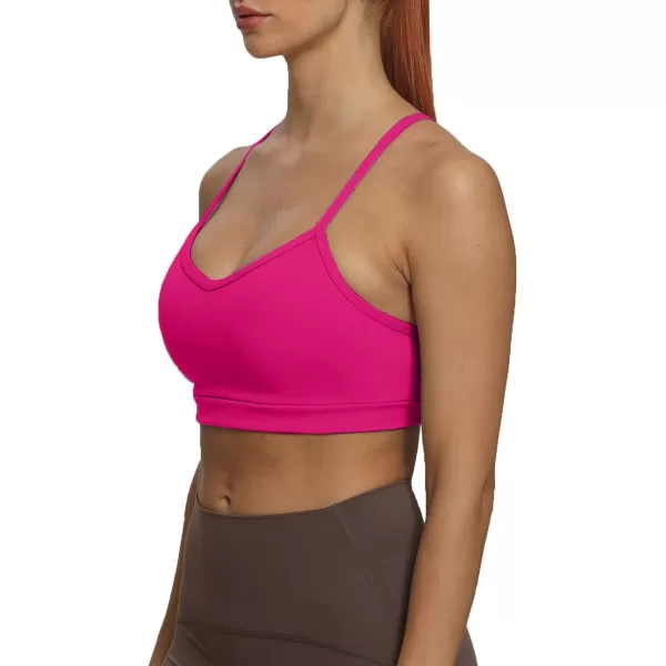 imageAoxjox Womens Workout Sports Bras Fitness Backless Padded Amor Low Impact Bra Yoga Crop Tank TopRose Red