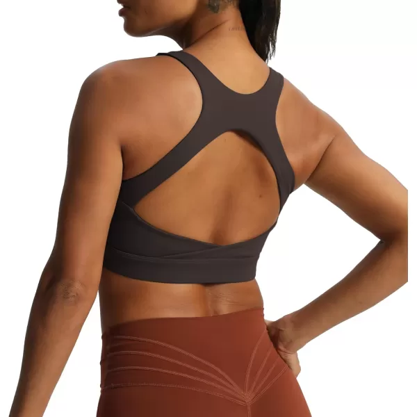 imageAoxjox Womens Workout Sports Bras High Impact Fitness Backless Padded Training Gym Khloe Bra Yoga Crop Tank TopMulch
