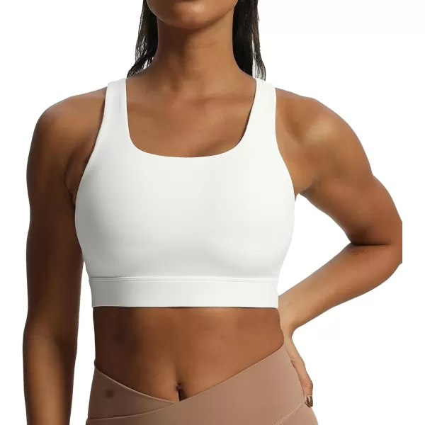 imageAoxjox Womens Workout Sports Bras High Impact Fitness Backless Padded Training Gym Khloe Bra Yoga Crop Tank TopWhite