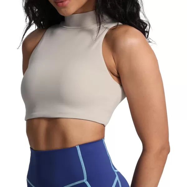 imageAoxjox Womens Kim Cutout High Neck Tank Top Workout Sports Bras Fitness Padded Training Gym Bra Yoga CropMink