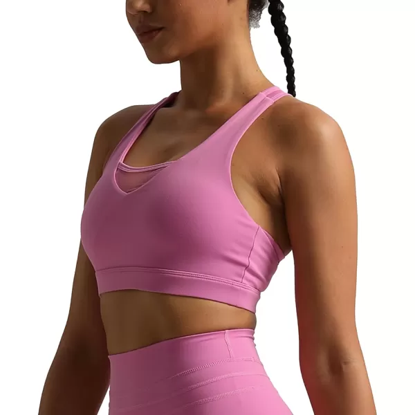 imageAoxjox Womens Workout Sports Bras Hilary Mesh Fitness Padded Training High Impact Gym Bra Yoga Crop Tank TopSpring Crocus
