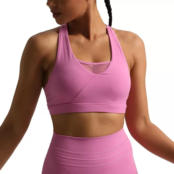 imageAoxjox Womens Workout Sports Bras Hilary Mesh Fitness Padded Training High Impact Gym Bra Yoga Crop Tank TopSpring Crocus