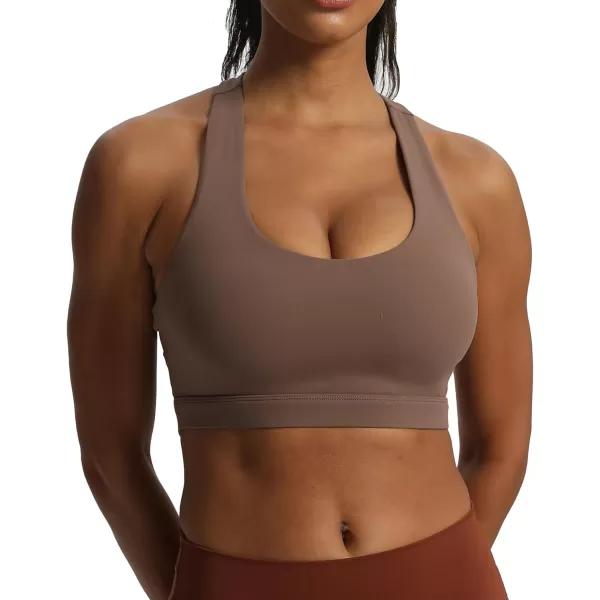 imageAoxjox Womens Workout Sports Bras Stormi Fitness Padded Training Gym Bra Yoga Crop Tank TopFudge Coffee