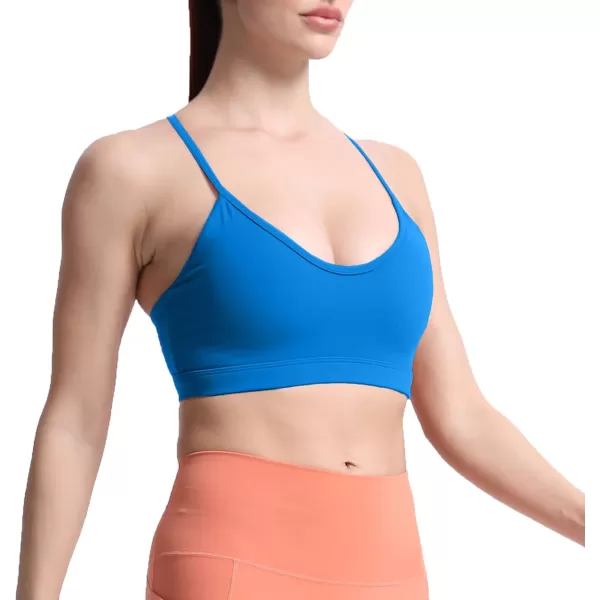 imageAoxjox Womens Workout Y Sports Bras Fitness Backless Padded Trainning Active Gym Bra Yoga Crop Tank TopDirectoire Blue