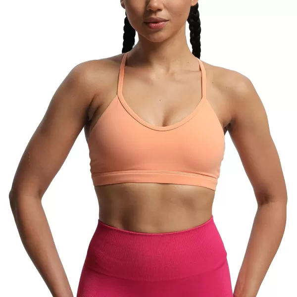 imageAoxjox Womens Workout Y Sports Bras Fitness Backless Padded Trainning Active Gym Bra Yoga Crop Tank TopPapaya