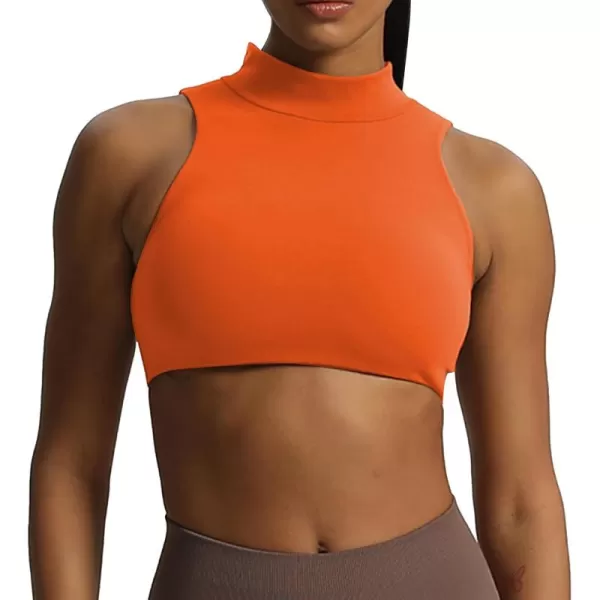 imageAoxjox Womens Kim Cutout High Neck Tank Top Workout Sports Bras Fitness Padded Training Gym Bra Yoga CropFirecracker