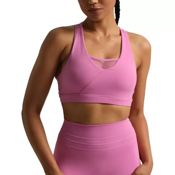 imageAoxjox Womens Workout Sports Bras Hilary Mesh Fitness Padded Training High Impact Gym Bra Yoga Crop Tank TopSpring Crocus