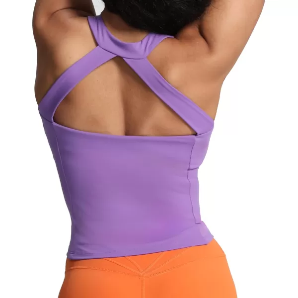 imageAoxjox Crop Tops for Women MidLength Longline Workout Sports Kennedy Training TankChive Blossom
