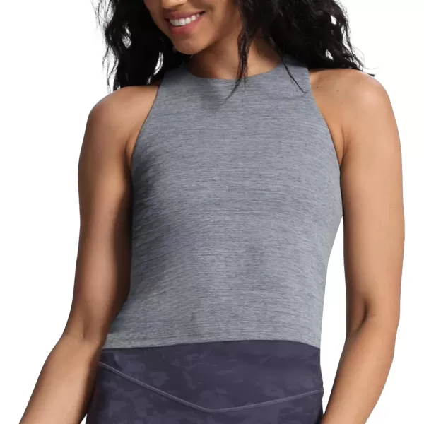 imageAoxjox Crop Tops for Women MidLength Longline Workout Sports Kennedy Training TankWinds Grey Marl