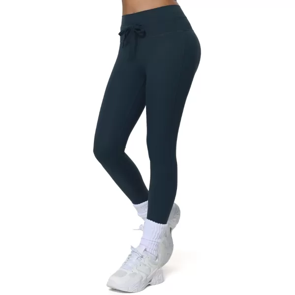 imageAoxjox High Waisted Workout Mila Leggings for Women Tummy Control Drawcord Yoga PantsBlueberry