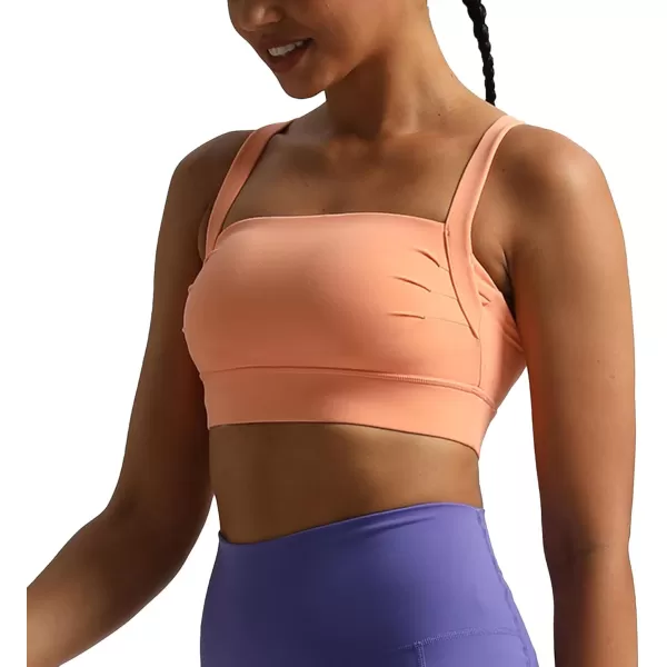 imageAoxjox Womens Workout High Impact Sports Bras Fitness Square Neck Balcony Open Back Bra Yoga Crop Tank TopPapaya