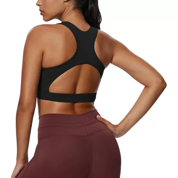 imageAoxjox Womens Workout Sports Bras Fitness Backless Padded Training Gym Bra Yoga Crop Tank TopBlack