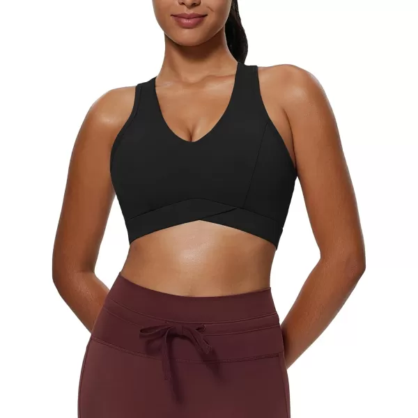 imageAoxjox Womens Workout Sports Bras Fitness Backless Padded Training Gym Bra Yoga Crop Tank TopBlack