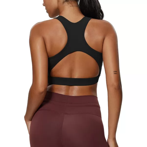 imageAoxjox Womens Workout Sports Bras Fitness Backless Padded Training Gym Bra Yoga Crop Tank TopBlack
