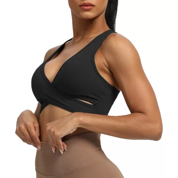 imageAoxjox Womens Workout Sports Bras Fitness Backless Viviana Padded Mesh Bra Yoga Crop Tank TopBlack