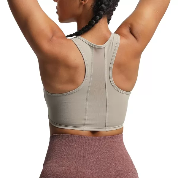 imageAoxjox Womens Workout Sports Bras Fitness Backless Viviana Padded Mesh Bra Yoga Crop Tank TopMink