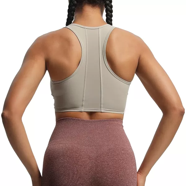 imageAoxjox Womens Workout Sports Bras Fitness Backless Viviana Padded Mesh Bra Yoga Crop Tank TopMink