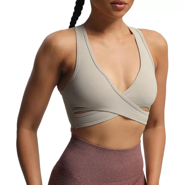 imageAoxjox Womens Workout Sports Bras Fitness Backless Viviana Padded Mesh Bra Yoga Crop Tank TopMink