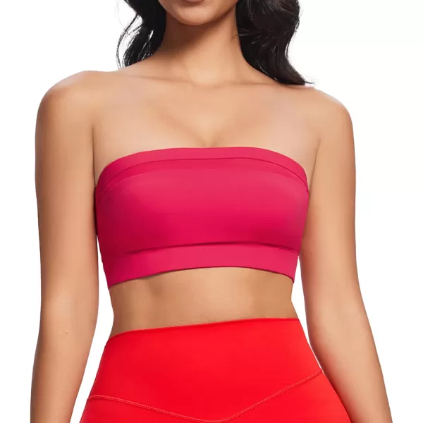 imageAoxjox Womens Workout Strapless Bandeau Bra Mesh Sports Bras Training Fitness Running Yoga Crop Tank TopLove Potion