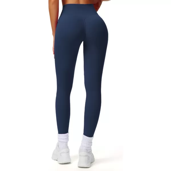 imageAoxjox Workout Leggings for Women Tummy Control Athletic Gym Running Vanity V Waist Hidden Scrunch Yoga PantsNavy