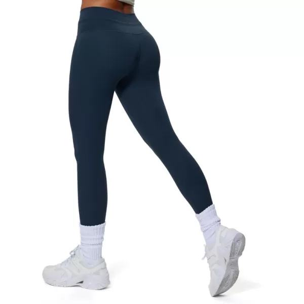 imageAoxjox High Waisted Workout Mila Leggings for Women Tummy Control Drawcord Yoga PantsBlueberry