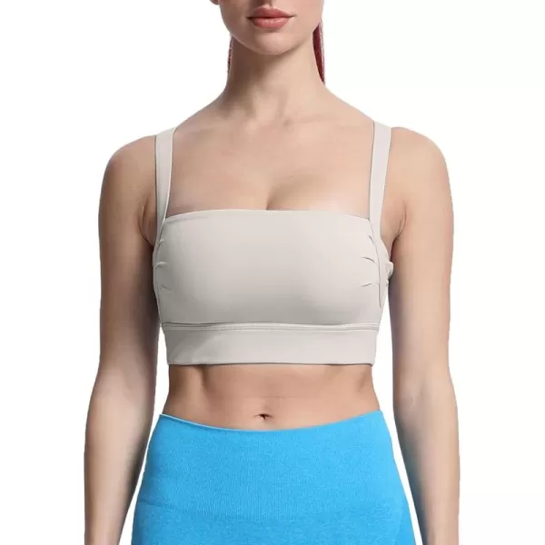 imageAoxjox Womens Workout High Impact Sports Bras Fitness Square Neck Balcony Open Back Bra Yoga Crop Tank TopMink
