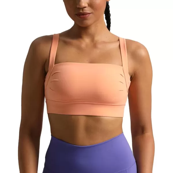 imageAoxjox Womens Workout High Impact Sports Bras Fitness Square Neck Balcony Open Back Bra Yoga Crop Tank TopPapaya
