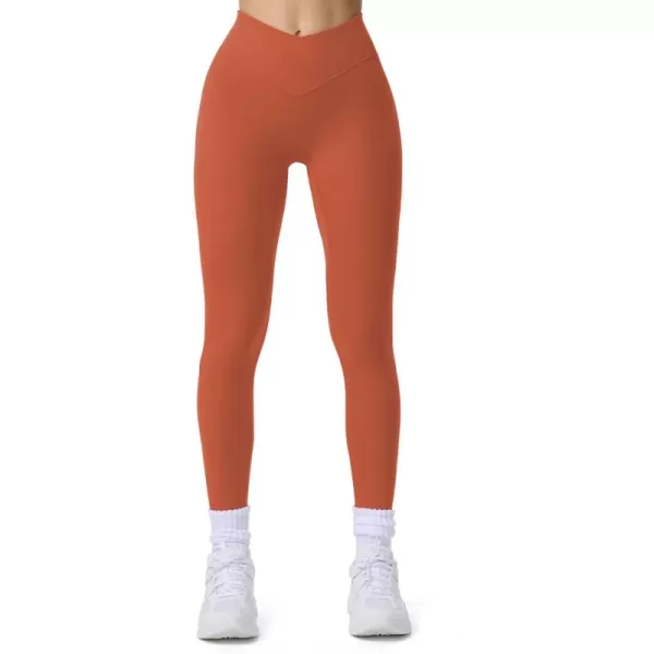 imageAoxjox Workout Leggings for Women Tummy Control Athletic Gym Running Vanity V Waist Hidden Scrunch Yoga PantsEarthy Brown
