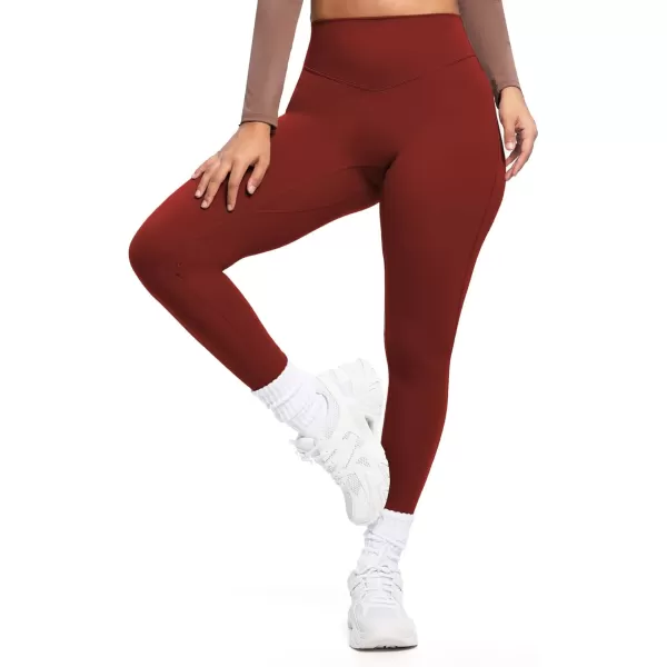imageAoxjox Womens Workout Leggings Hidden Scrunch Butt Lifting High Waist Tummy Control Gym Workout Yoga PantsBurgundy