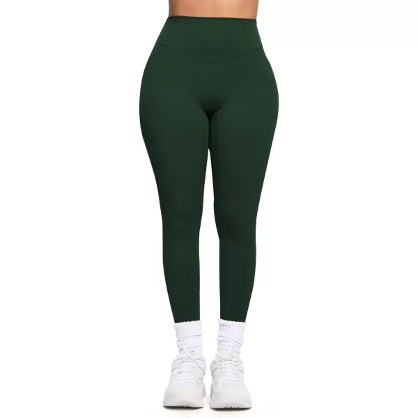 imageAoxjox Womens Workout Leggings Hidden Scrunch Butt Lifting High Waist Tummy Control Gym Workout Yoga PantsForest Green