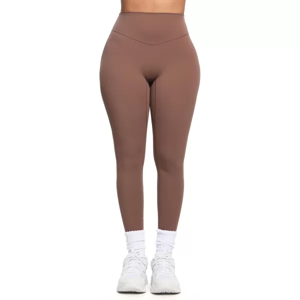 imageAoxjox Womens Workout Leggings Hidden Scrunch Butt Lifting High Waist Tummy Control Gym Workout Yoga PantsFudge Coffee