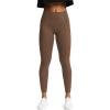 imageAoxjox High Waisted Workout Leggings for Women GEO Compression Tummy Control Gym Buttery Soft Yoga PantsFudge Coffee