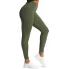 imageAoxjox High Waisted Workout Leggings for Women GEO Compression Tummy Control Gym Buttery Soft Yoga PantsOlive Green