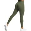 imageAoxjox High Waisted Workout Leggings for Women GEO Compression Tummy Control Gym Buttery Soft Yoga PantsOlive Green
