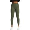 imageAoxjox High Waisted Workout Leggings for Women GEO Compression Tummy Control Gym Buttery Soft Yoga PantsOlive Green