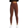 imageAoxjox High Waisted Workout Leggings for Women GEO Compression Tummy Control Gym Buttery Soft Yoga PantsRum Raisin