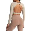 imageAoxjox Long Sleeve Crop Tops for Women Define Sculpt Workout Cropped T Shirt Top1 Mink