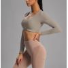 imageAoxjox Long Sleeve Crop Tops for Women Define Sculpt Workout Cropped T Shirt TopDriftwood