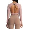 imageAoxjox Long Sleeve Crop Tops for Women Define Sculpt Workout Cropped T Shirt TopWoodrose