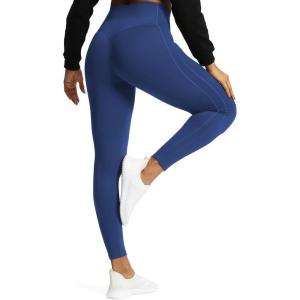 imageAoxjox High Waisted Workout Leggings for Women GEO Compression Tummy Control Gym Buttery Soft Yoga PantsBellwether Blue