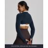 imageAoxjox Womens Long Sleeve Open Front Seamless Shrug Thumb Hole Crop Top Workout CardiganBlueberry