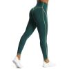 imageAoxjox Workout Leggings for Women High Waisted Exercise Athletic Gym Fitness Yoga Lined PantsDark Sea Green Lime Green