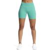 imageAoxjox Workout Seamless Biker Shorts for Women High Waisted Exercise Athletic Gym Fitness Yoga Contour Sculpt ShortBlue Turquoise